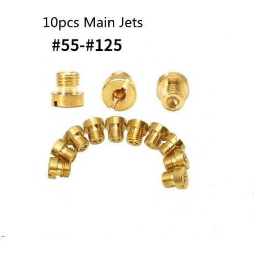 Pack of 10 Pieces 6mm Motorcycle Main Jet Kit for DellOrto Carburetor PHBH PHBL FRD PHF VHB VHSH Injector Nozzle