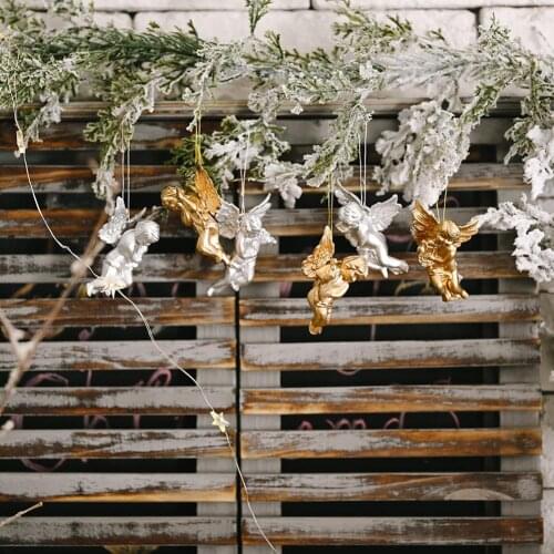 4Pcs/6Pcs Plastic Hanging Angle Pendant Christmas Tree Xmas Party Decorations