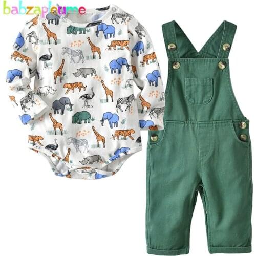 2piece 2019 Spring Fall Newborn Outfit Baby Boys Clothes Long Sleeve Cartoon Cotton Bodysuit+Pants Infant Clothing Sets BC1827-1
