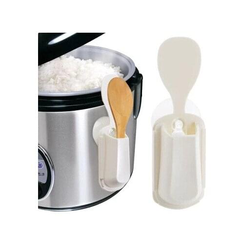 Creative Portable Plastic Hanging Rice Spoon Rack Suction Cup Pasting Storage Tool Kitchen Household Rice Shovel Storage Rack