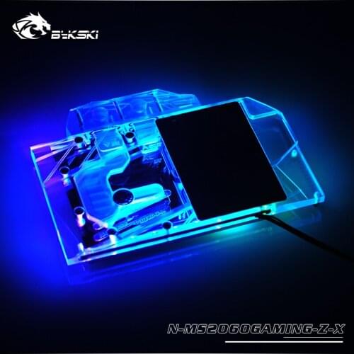 Bykski GPU cooler Full Cover Graphics Card Water cooling Block for VGA MSI RTX2060 GAMING Z 6G N-MS2060GAMING-Z-X