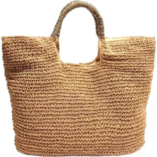 Fashion Summer Round Straw Bag Beach Rattan Women Handbag Totes Ladies Knitted Messenger Beach Bags Female Bag Shopper Purse