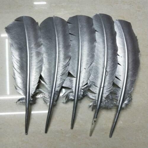 New product 27-32cm Natural silver goose feathers Diy plumes jewelry accessories 10pcs/lot Silver feather
