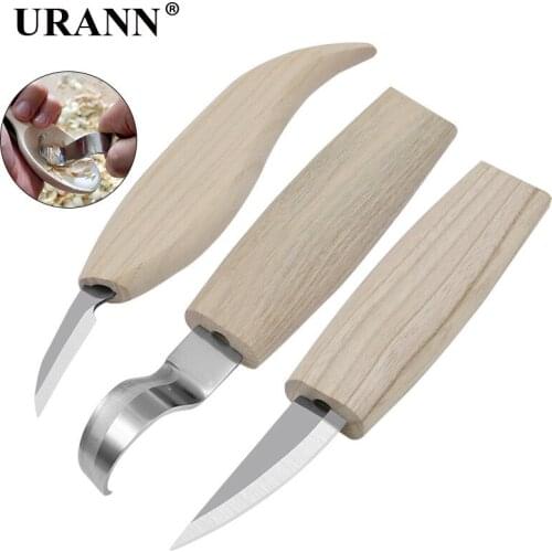 3pcs Wood Carving Knife Chisel Woodworking Cutter Hand Tool Set Peeling Woodcarving Sculptural DIY Spoon Carving Woodcut Tools