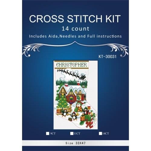 Oneroom Snow birds christmas sock Embroidery Crafts Needlework 14CT Unprinted Arts Cross Stitch Kits DMC DIY Quality 20