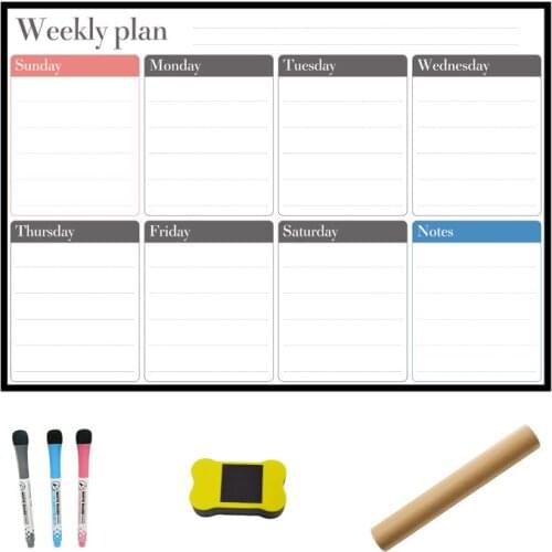 Rewritable Monthly Week Schedule Refrigerator netic Soft Whiteboard Weekly Plan Whiteboard Family Office Writing Memo