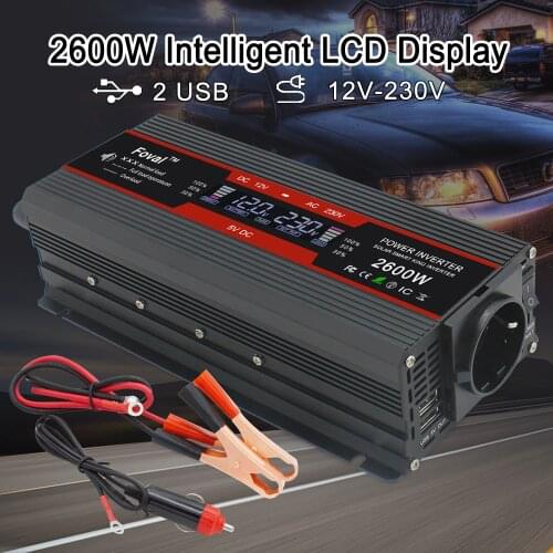 DC 12V to AC 220V 2600W Power Inverter Solar Inverter Modified Sine Wave Car Inverter EU Plug Inverter Converter Power Adapter