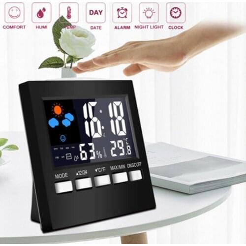 Professional Weather Station Alarm Clock Digital Indoor Outdoor Barometer Thermometer Hygrometer Weather Station LCD Alarm Clock