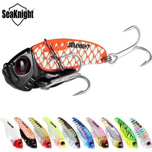 Super SK201 VIB Fishing Lure 10PCS 7g 10g 42.5mm 49mm Sinking Bait Vibrations Spoon Buckle 2 VMC Hooks Carp Fishing Tackle