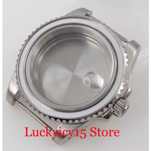 SUB 40MM Steel Silver Watch Case fit NH35A NH36A Jubilee/Oyster Bracelet Solid BackSapphire Crystal