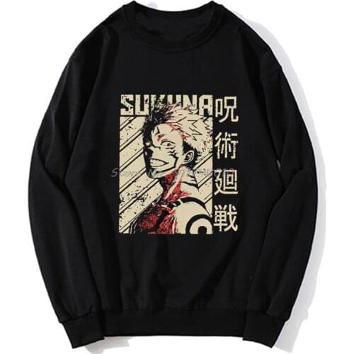 Vintage Jujutsu Kaisen hoodies Men Anime Manga Hoodie Ryomen Sukuna Spring Autumn Sweater Streetwear Sweatshirt Harajuku Gift