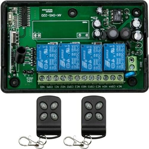 Smart Home 85v~250V 110V 220V 4CH RF Wireless Remote Control Relay Switch Security System Garage Doors,Gate Electric Doors