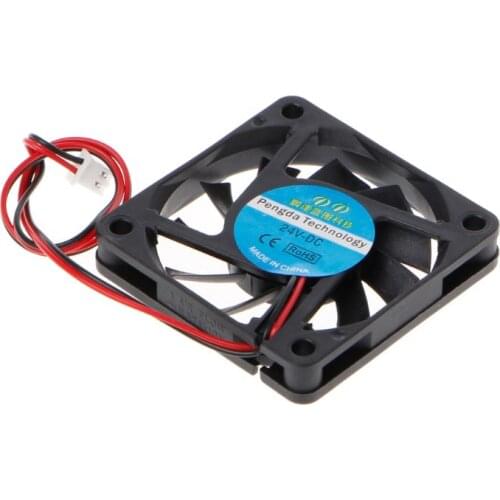 DC 24V 2-Pin 60x60x10mm PC Computer CPU System Sleeve-Bearing Cooling Fan 6010
