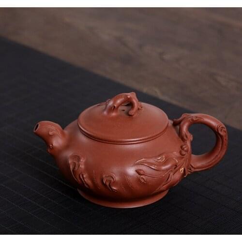 Yixing monohydrate hall are recommended by ore all hand kung fu tea set bottom groove of qing peach pot of 470 ml