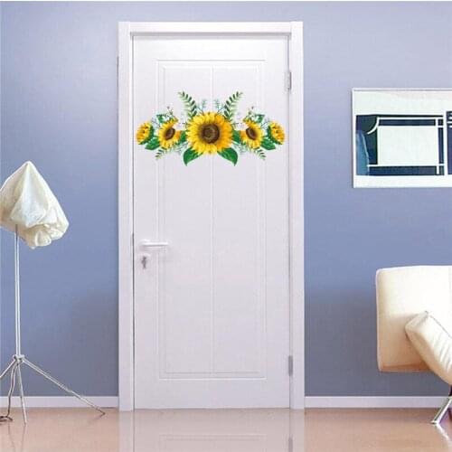 1PC 3D Sunflower Wall Sticker Refrigerator Cabinet Door Stickers For Bedroom Living Room Decals Mural Home Decor Kid Girls Gift