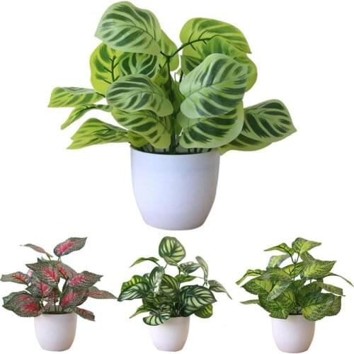 1Pc Artificial Plants Bonsai Small Tree Pot Plants Fake Flowers Potted For Home Decoration Garden Decor garden mini Bonsai plant
