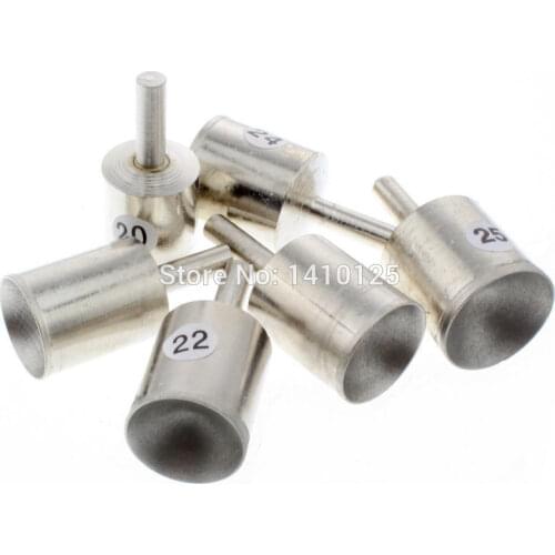 10-25mm 3/8"-1" Grit 400 Diamond Mounted Point SPHERICAL CONCAVE Head Grinding Bit Jade Carving Tools Sculpturing Bead Stone Gem