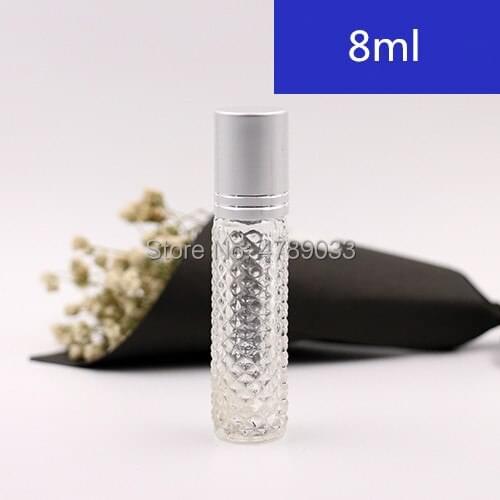10/30/50pcs 8ml Glass Roll on Bottle Sample Test Roller Essential Oil Vials with Glass Ball Refillable Package