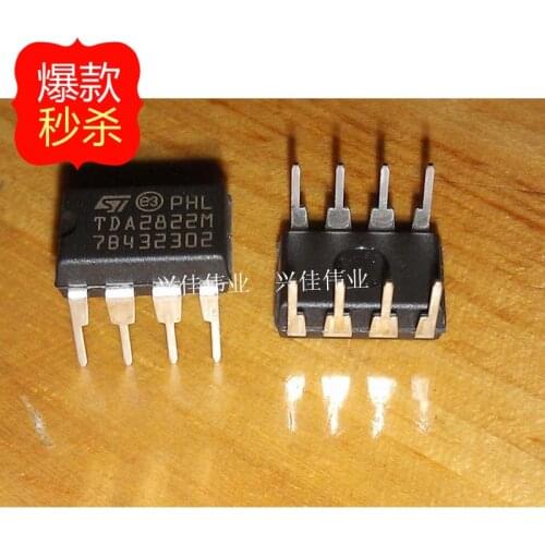 10PCS New original authentic ST TDA2822 TDA2822M DIP8 Dual Audio Amplifier