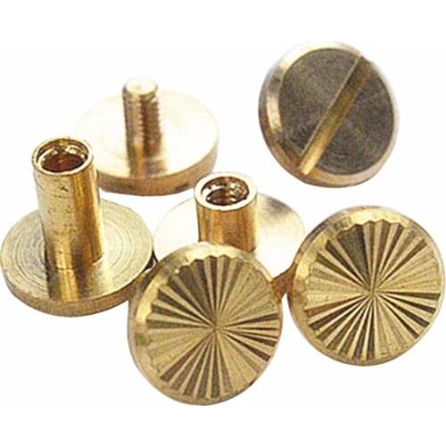20Pcs/bag Sun flower Brass Arc Button Stud Screw Nail Rivet Screw Back Leather Belt for Sewing Handmade DIY Accessories Material