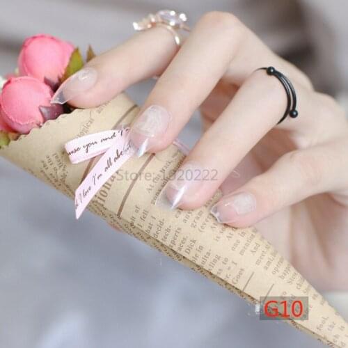 24pcs candy color coffin shape nails, popular sales of the king, sexy must Transparent color G10