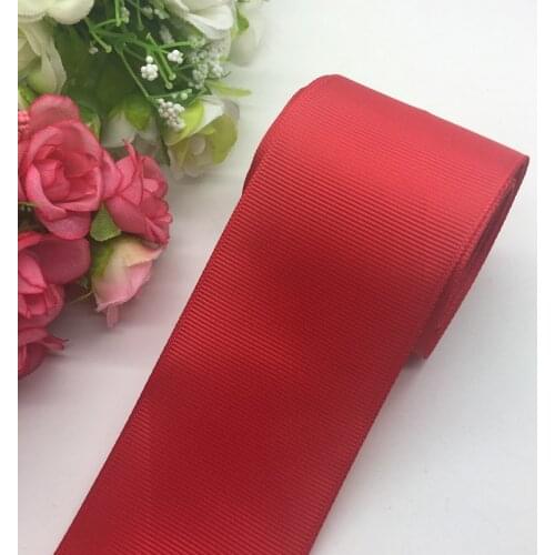 3yards/lot 2Inch 50mm Wide Red Grosgrain Ribbon Hair Bows Wedding DIY Crafts
