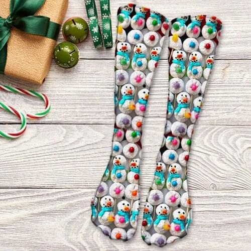 3D Digital Printing Santa Socks Holiday Elk Amazon Mid-tube Towel Cotton Excellent Socks 2020 High Thigh Socks