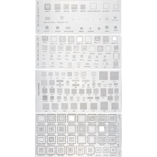 27RA 4PCS Universal BGA Stencil for MTK MSM CPU PM Power IC Reball Pin BGA Direct Heat Template