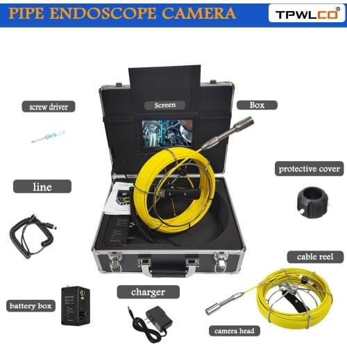 7inch 23MM Waterproof Industrial Endoscope Camera With 12pcs LED Drain Pipeline Inspection System HD Video Camera