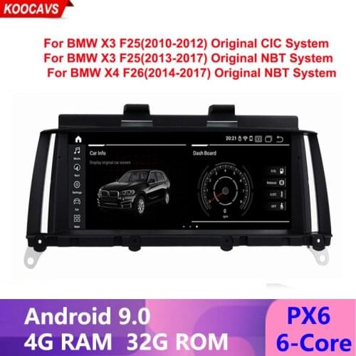 Android 9.0 IPS 4G+32G car multimedia GPS for BMW X3 F25 X4 F26 (2010-2013) Original CIC System (2013-2017) Original NBT System
