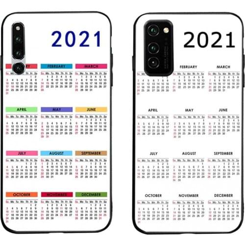 Fashion 2021 Calendar Phone Case For Huawei Nova 6se 7 7pro 7se honor 7A 8A 7C Prime2019