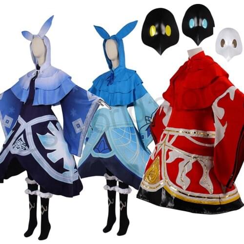 Game Genshin Impact Hilichurl Anime Water/ Fire/Ice System Cosplay Custome Women Dress Common Enemies Uniform Halloween Suits