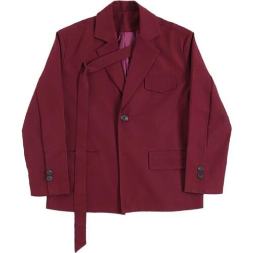 Niche Red Irregular Tie Tied Wide Loose Profile Suit Male Asymmetric Suit Jacket Pants Temperament Suit