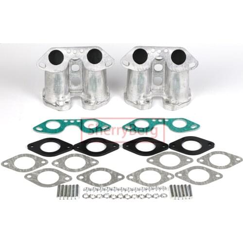 Colector de doble entrada SherryBerg FAJS 2x40, 44, 48 Idf toma de colector de entrada para VW tipo 4 para la Junta Porsche 914