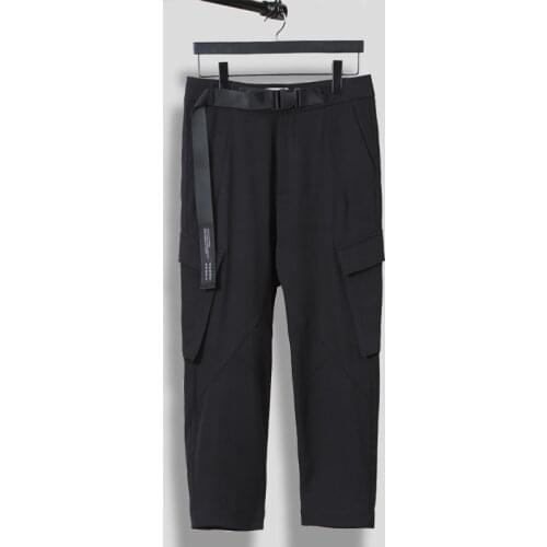 Owen Seak Men Casual Cargo Pants Suit Mens Clothing Autumn High Street Men Ankle-Length Pant REGULAR Black Pants Size XXL