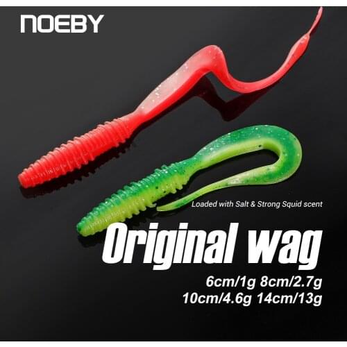 NOEBY Fishing Lure 3117Wobblers Silicone Bait Peche Soft Tail 6cm 8cm 10cm 6pcs /14cm 4pcs for Bass Perch