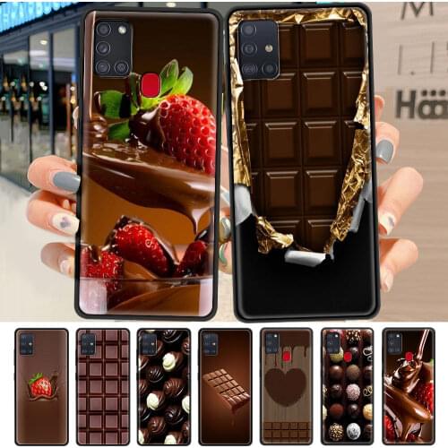 Mobile Phone Case For Samsung Galaxy A51 A71 A21s A31 A32 5G A41 A12 A11 A72 A52 4G A02s Soft Cover Funda Rich Black Chocolate