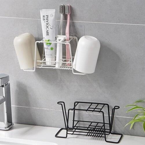 Bath Wall-mounted toothbrush holder bathroom teeth brush tooth cup mouth cup set toothpaste toothbrush rack