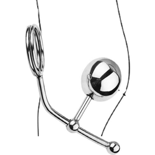 New Arrival Anal Plug With Penis Rings Sex Toys For Men Masturbators Metal Anal Toys Bdsm Anus Butt Plug Scrotum Penis Stretcher