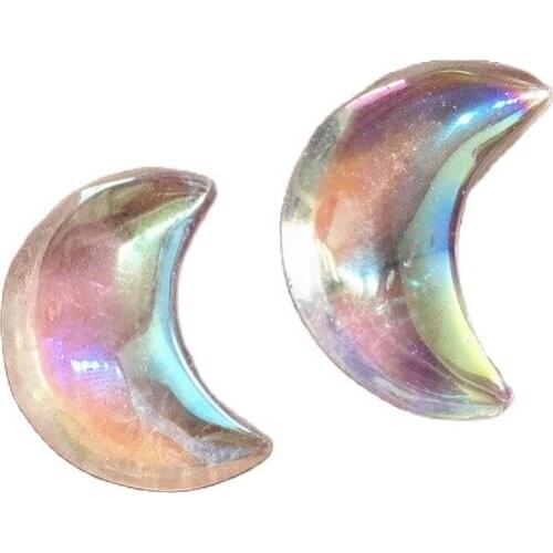 New healing crystals crafts carved natural crystal angel aura clear quartz moon for home decoration