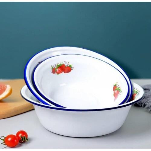 New Arrivals Nostalgic Useful Food Containers Enamel Bowl Vintage Enamel Bowl Handicrafts for Dinner Wholesale