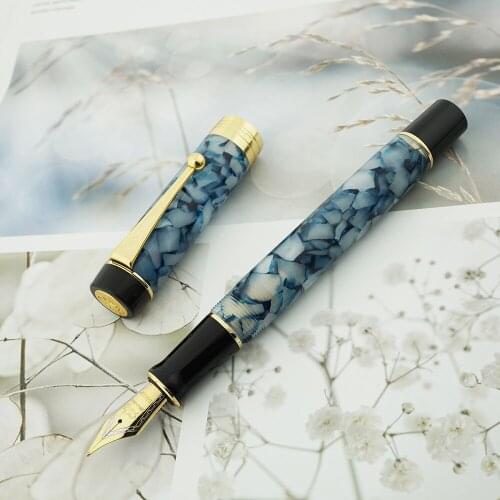 Jinhao 100 Centennial Resin Fountain Pen Blue-Gray EF/F/M/Bent Nib Golden Clip Converter Writing Business Office Gift Ink Pen