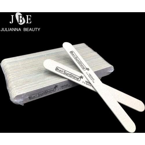 50Pcs 180/240 Nail Files Straight Edge Double Side Wood Nail Thick Professional Lime A Ongle Sanding Fingernail File Kit Tool