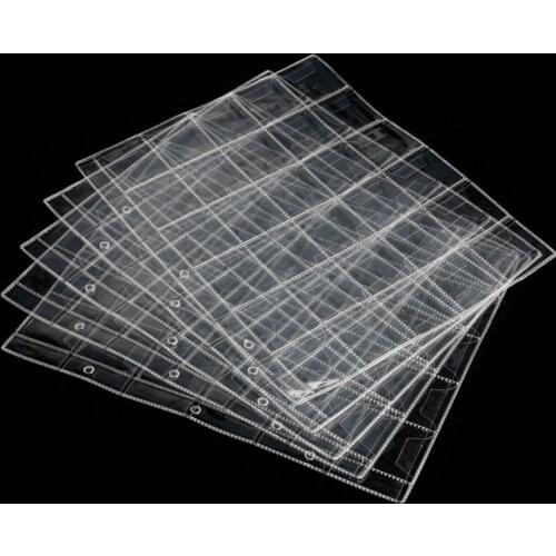 30 Pockets Plastic Coin Holders Folder Pages Sheets For Storage Hard Cash Money Collection Album Creative PVC Album P0.2
