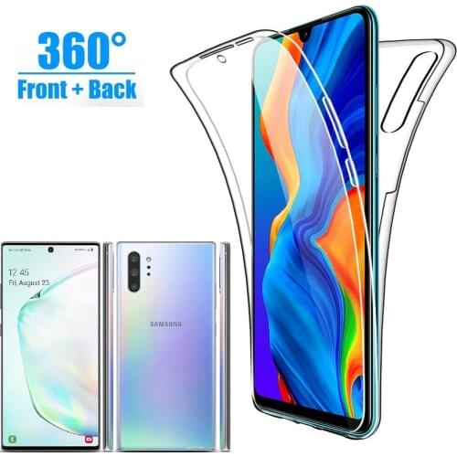 360 Degree Full Body Clear Soft Case Cover on sfor Samsung Note 10 Pro A30S A50S A20E A70 M20 M30 M40 Silicon Phone Capa Coque