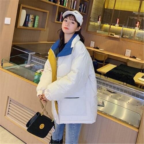 Fashion Down padded Jacket Women 2020 new Autumn Winter Jackets Korean loose thick Parkas Harajuku style Cotton Coat b567