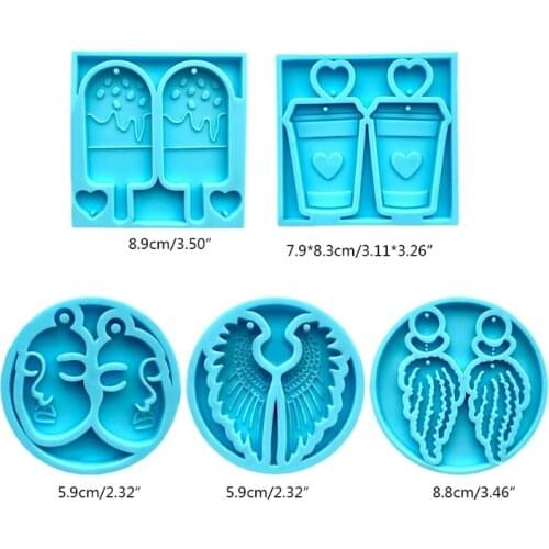 Earrings Epoxy Resin Mold Ear Studs Necklace Silicone Mould DIY Crafts Jewelry Pendants Casting Tools