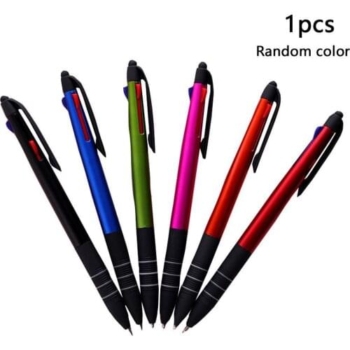 3 Colors Press Ballpoint Pen Writing Pen 0.5mm Refill Office Supplies School X0B6
