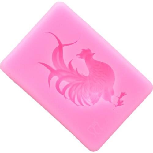 Silicone Mold Syrup Candy Chocolate Mold Cockerel Cake Decoration Tool Soap Polymer Clay Mold Party Dessert Mold Pottery