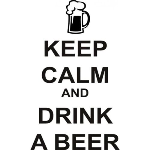 Keep Calm And Have A Beer Quotes Wall Decal Removable DIY Wall Stickers restaurant Living Room Decoration Wall Art Decals ZA140